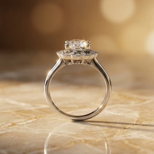 Ariel Jewellery | 2.74 Carat Round Halo Lab Diamond Engagement Ring