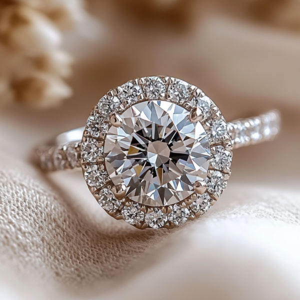 1.30 Carat Round Cut Natural Diamond Diamond Engagement Ring