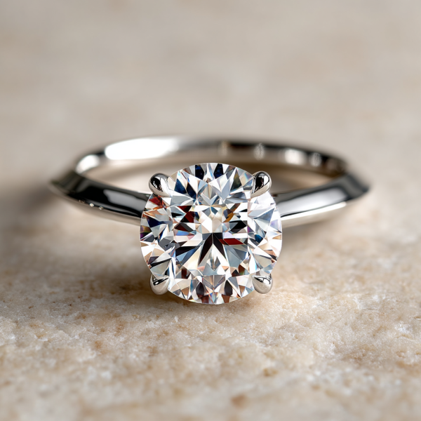 1 Carat Natural Diamond Solitaire Engagement Ring