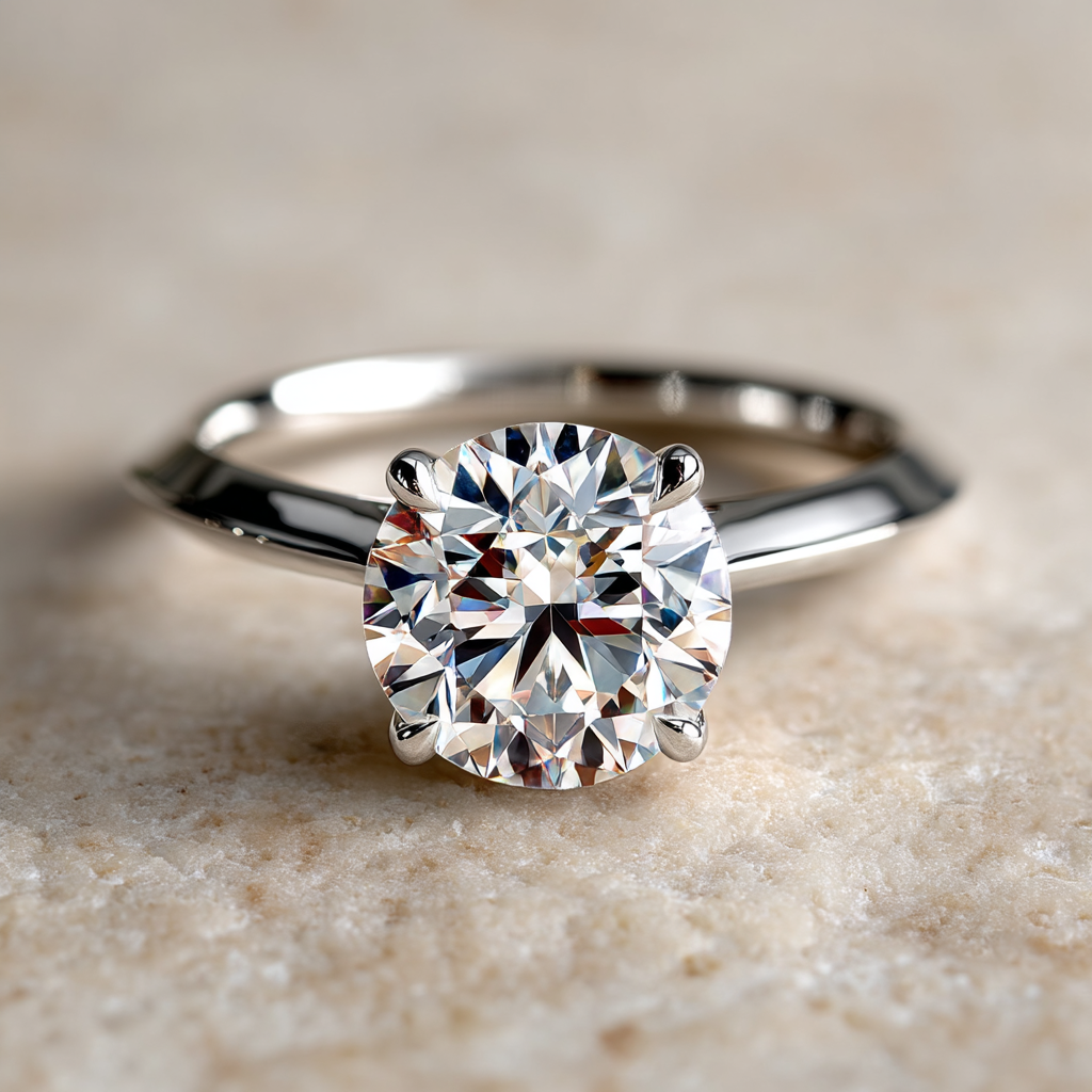 1 Carat Natural Diamond Solitaire Knife Edge Engagement Ring White Gold