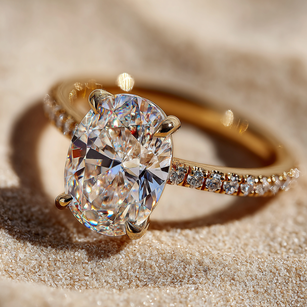 2 Carat Oval Shape Lab Diamond EngagemeNT rING