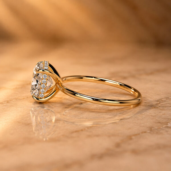 Ariel Jewelry | 3 Carat Cushion Cut Diamond Halo Engagement Ring – 14K Rose Gold