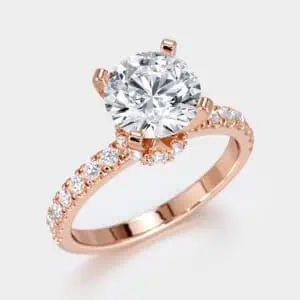 3.50 Carat Round Cut Diamond Engagement Ring