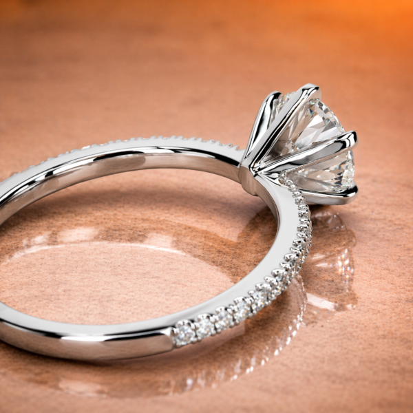 2.50 Carat Round Cut Lab Grown Diamond Engagement Ring – 14K White Gold