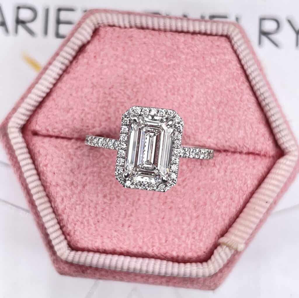 Ariel Jewelry 2 Carat Emerald Cut Lab Grown Engagement Ring