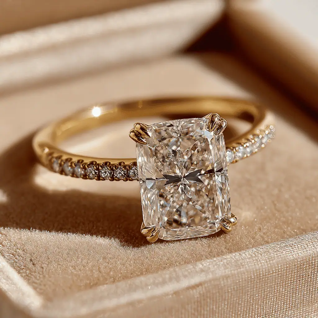 2 Carat Radiant Cut Lab Diamond Engagement Ring