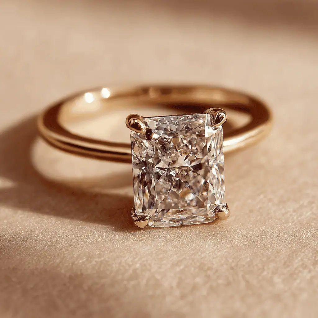 3 Carat Radiant Cut Engagement Ring Solitaire Ring