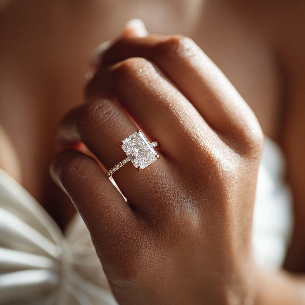 2 Carat Radiant Cut Lab Diamond Engagement Ring - Image 4