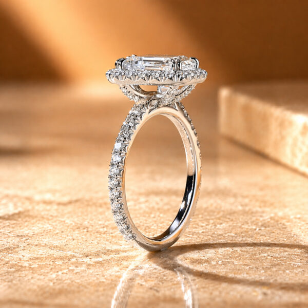 Ariel Jewelry | 3 Carat Princess Cut Engagement Ring With Side Stones