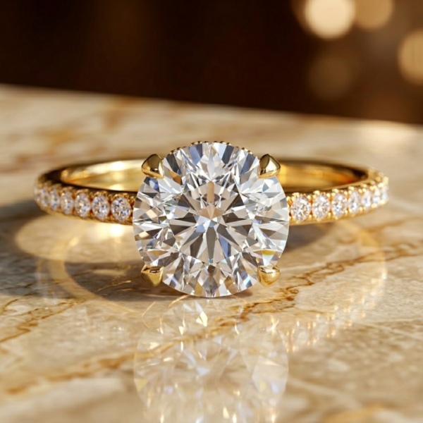 2.35 Ct Lab Diamond Hidden Halo Engagement Ring