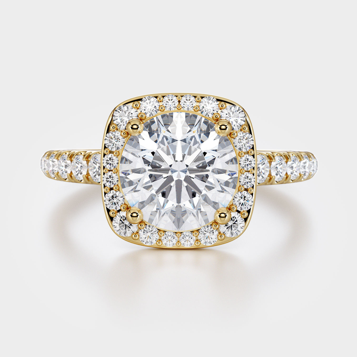 cushion cut diamond engagement rings yellow gold