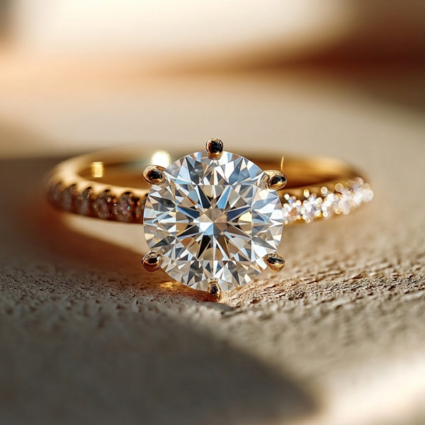 2.24 Carat Round Cut Diamond 6 Prong Engagement Ring