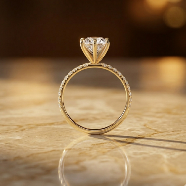 2.24 Carat Round Cut Diamond 6 Prong Engagement Ring