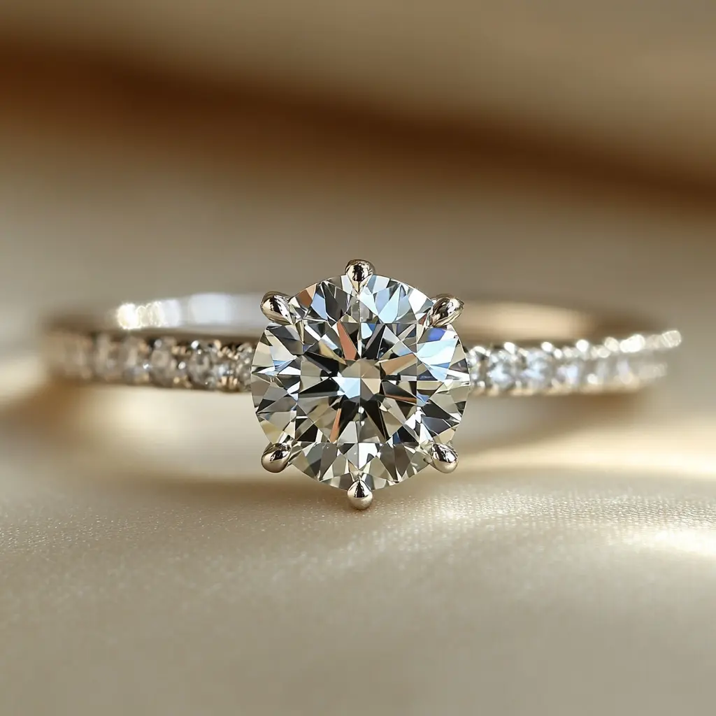 2.31 Carat Round Cut Lab Diamond Engagement Ring