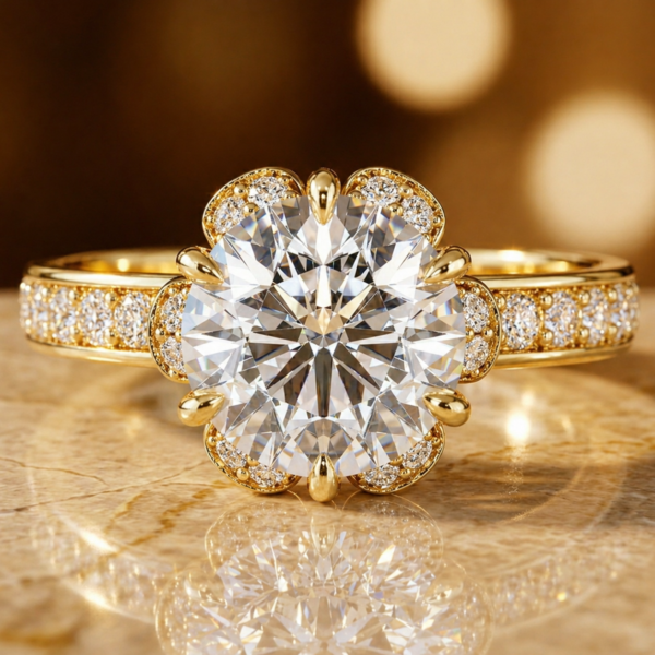 2.56 Carat Round Cut Lab Grown Diamond Ring