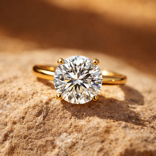 2.50 Carat Round Lab Diamond Solitaire Engagement Ring 4 Prongs – 14K White Gold