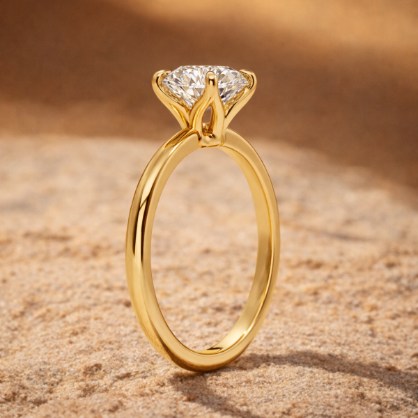 2.50 Carat Round Lab Diamond Solitaire Engagement Ring 4 Prongs – 14K White Gold