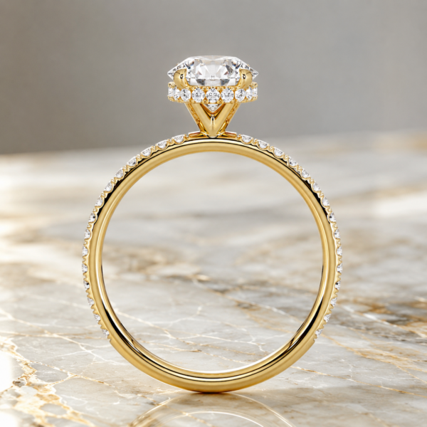1.41 Carat Round Brilliant Lab Diamond Hidden Halo Engagement Ring