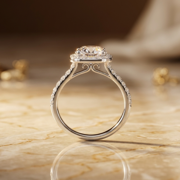 2.06 Carat Round Cut Diamond Engagement Ring