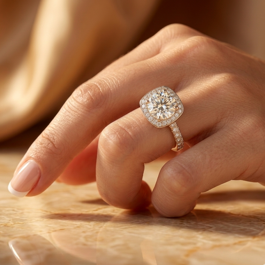 2.06 Carat Round Cut Diamond Engagement Ring