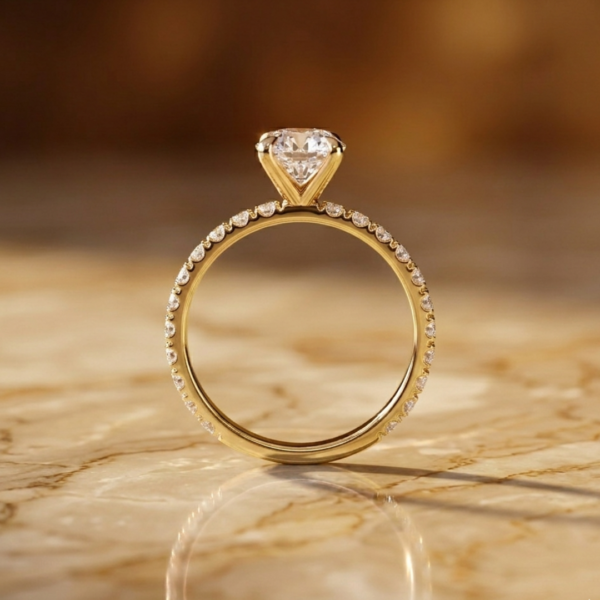 2 Carat Round Brilliant Lab Diamond Engagement Gold Ring