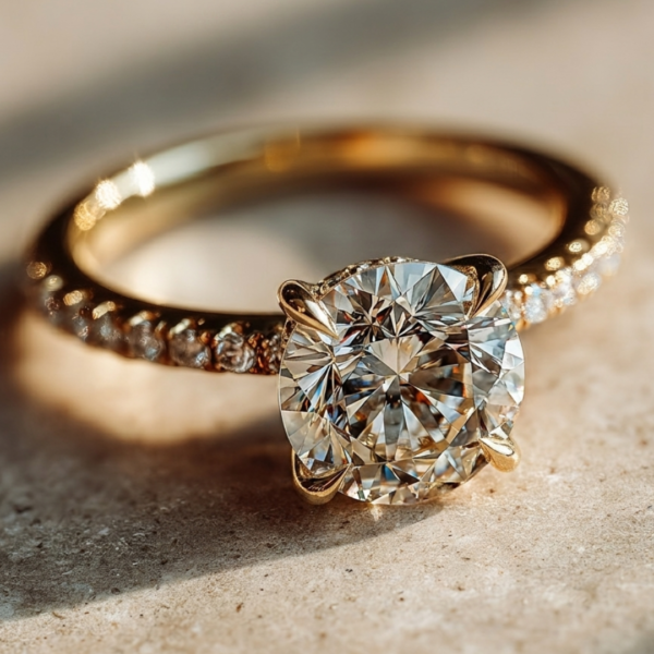 1.41 Carat Round Brilliant Lab Diamond Hidden Halo Engagement Ring