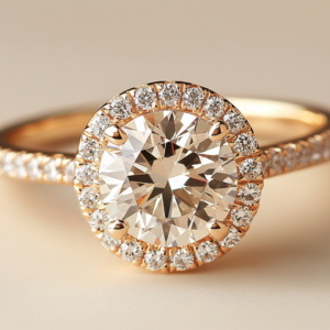 2.31 Carat Round Cut Lab Diamond Halo Engagement Ring