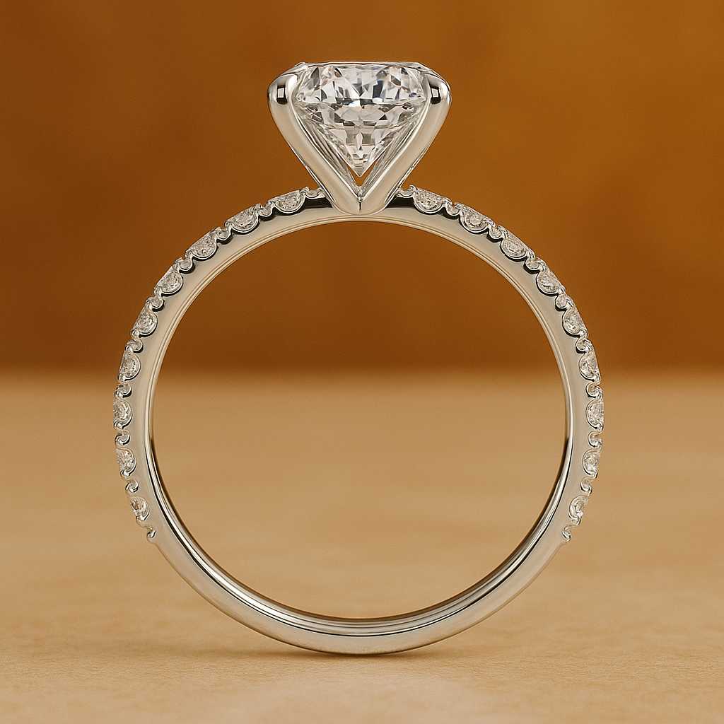 Ariel Jewelry | 5 Carat Round Lab Diamond Engagement Ring – 14K White Gold 5 Carat Round Lab Diamond Engagement Ring – 14K White Gold - Image 3