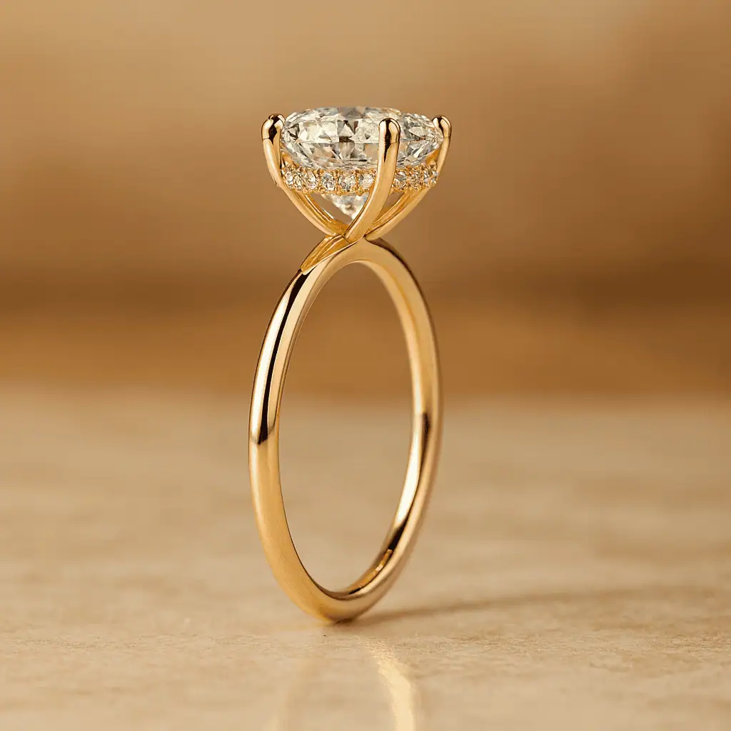 Ariel Jewelry | 2.23 Carat Oval Cut Lab Diamond Hidden Halo Engagement Ring 2.23 Carat Oval Cut Lab Diamond Hidden Halo Engagement Ring - Image 5