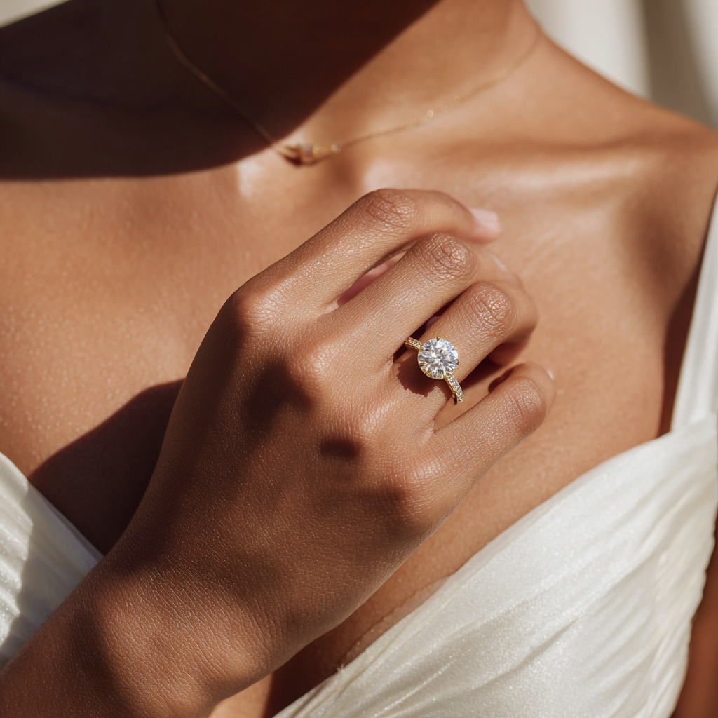 Ariel Jewelry | 5 Carat Round Lab Diamond Engagement Ring – 14K White Gold 5 Carat Round Lab Diamond Engagement Ring – 14K White Gold - Image 5