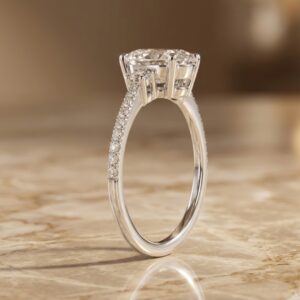 2 Carat Oval Three-Stone Diamond Ring