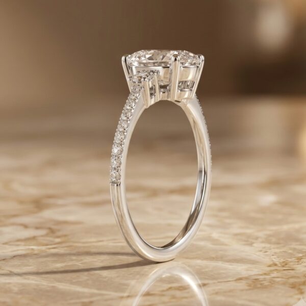 2 Carat Oval Three-Stone Diamond Ring