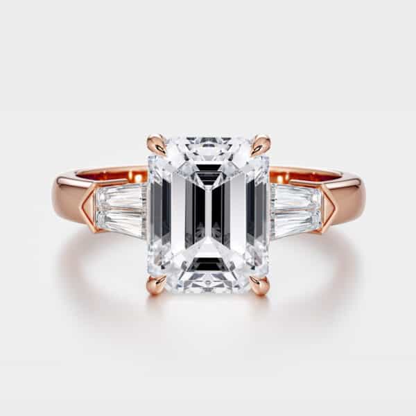 Radiant And Tapers Side Diamonds Ring