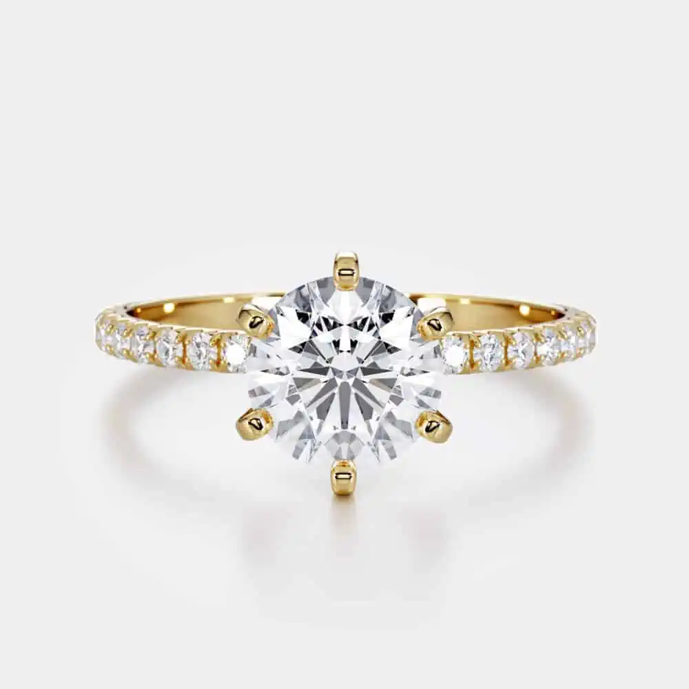 six prong engagement diamond ring