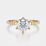 six prong engagement diamond ring