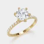 six prong engagement diamond ring