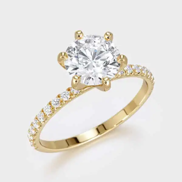 six prong engagement diamond ring