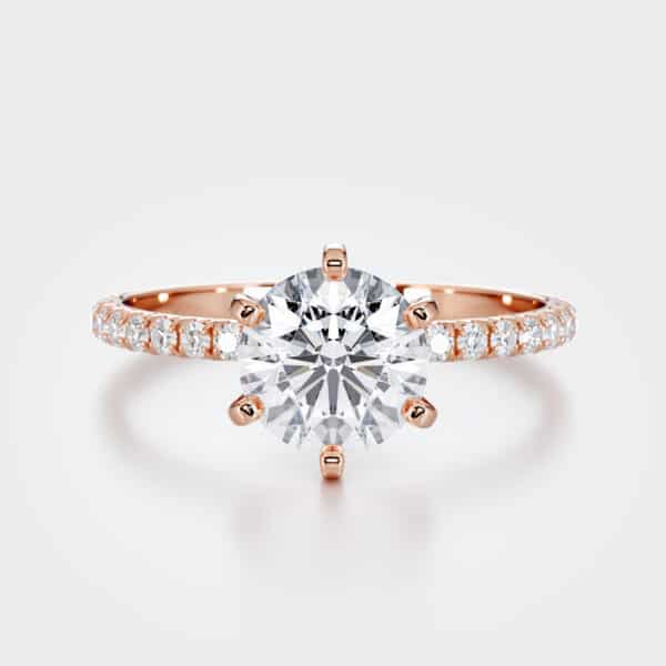 six prong engagement diamond ring