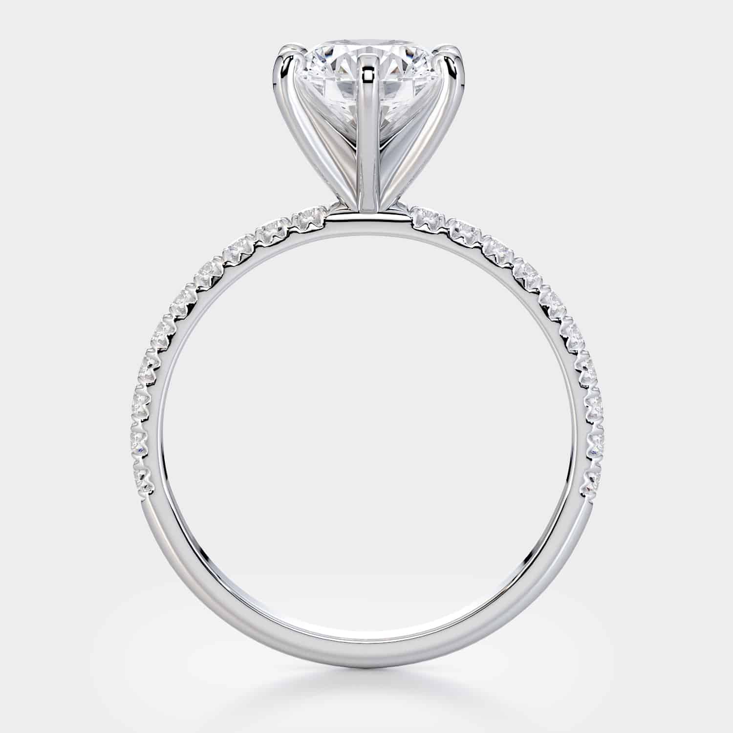 six prong engagement diamond ring