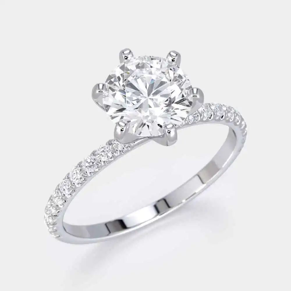 six prong engagement diamond ring