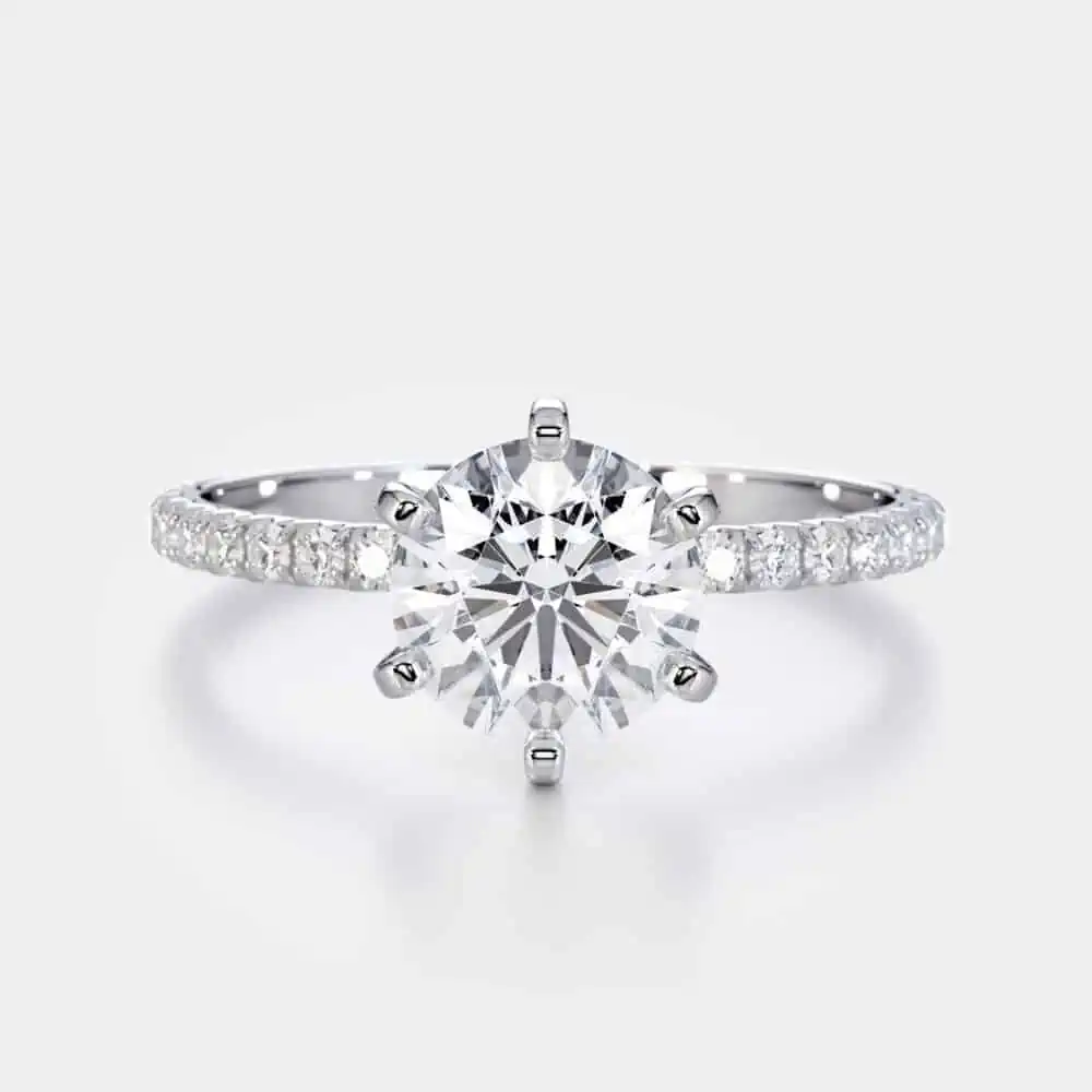 six prong engagement diamond ring