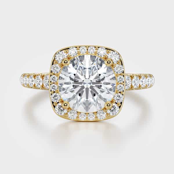 cushion halo diamond ring