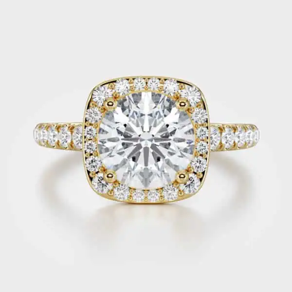 cushion halo diamond ring