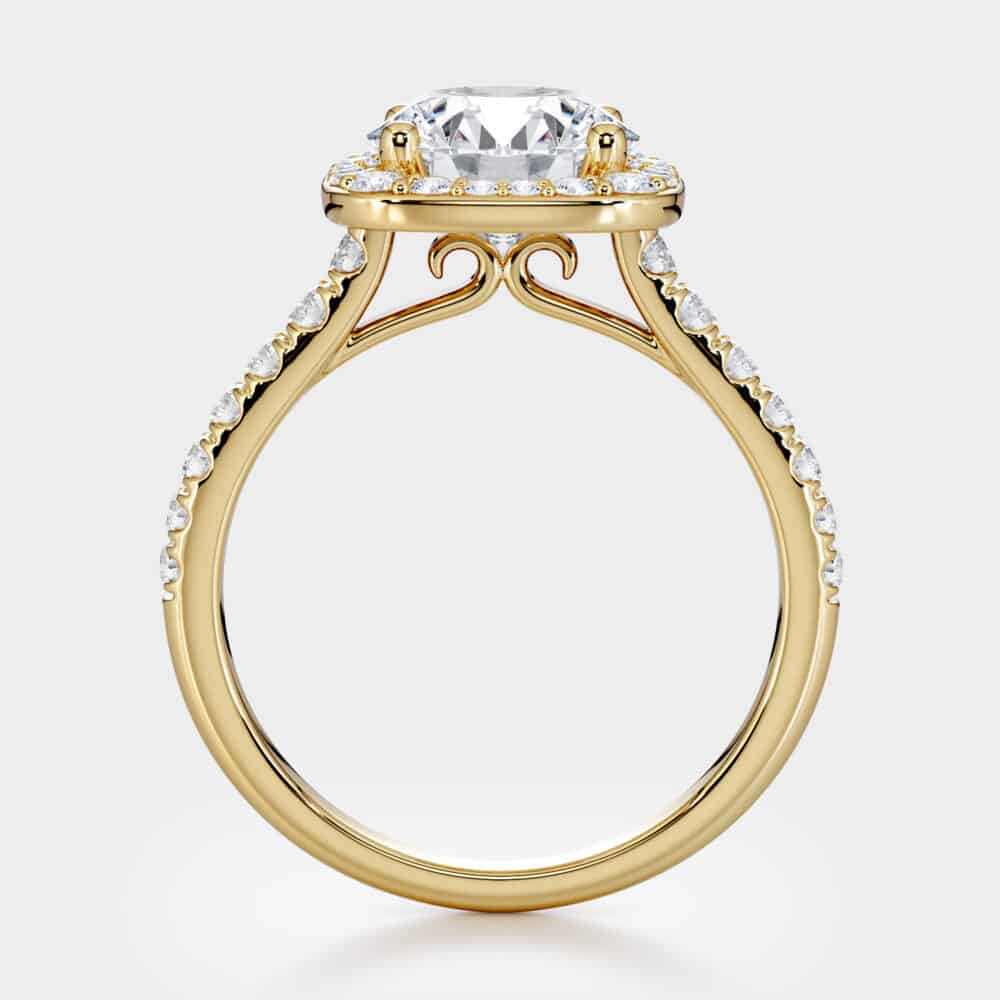 cushion halo diamond ring