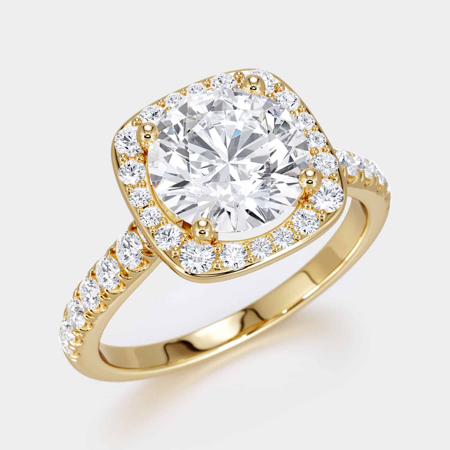 cushion halo diamond ring
