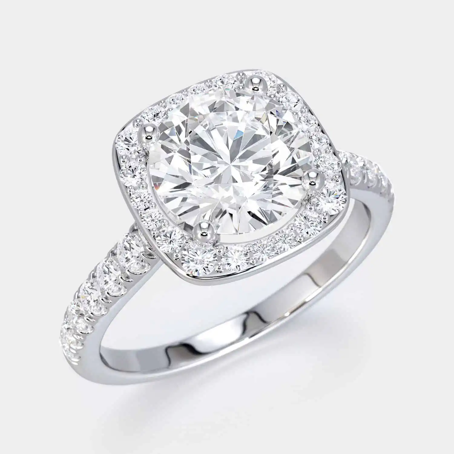 cushion halo diamond ring
