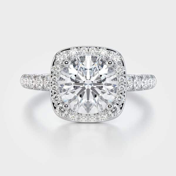 cushion halo diamond ring