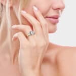 Trellis Ring Emerald shape engagement ring