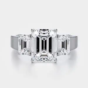 Trellis Ring Emerald shape engagement ring