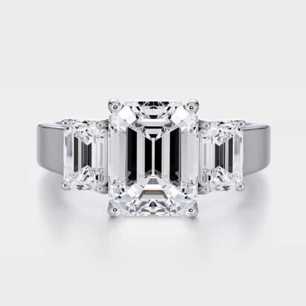Trellis Ring Emerald shape engagement ring